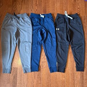 Size small Under Armour Kids Sweatpants - Gray, Navy, Black - lot of 3 pairs